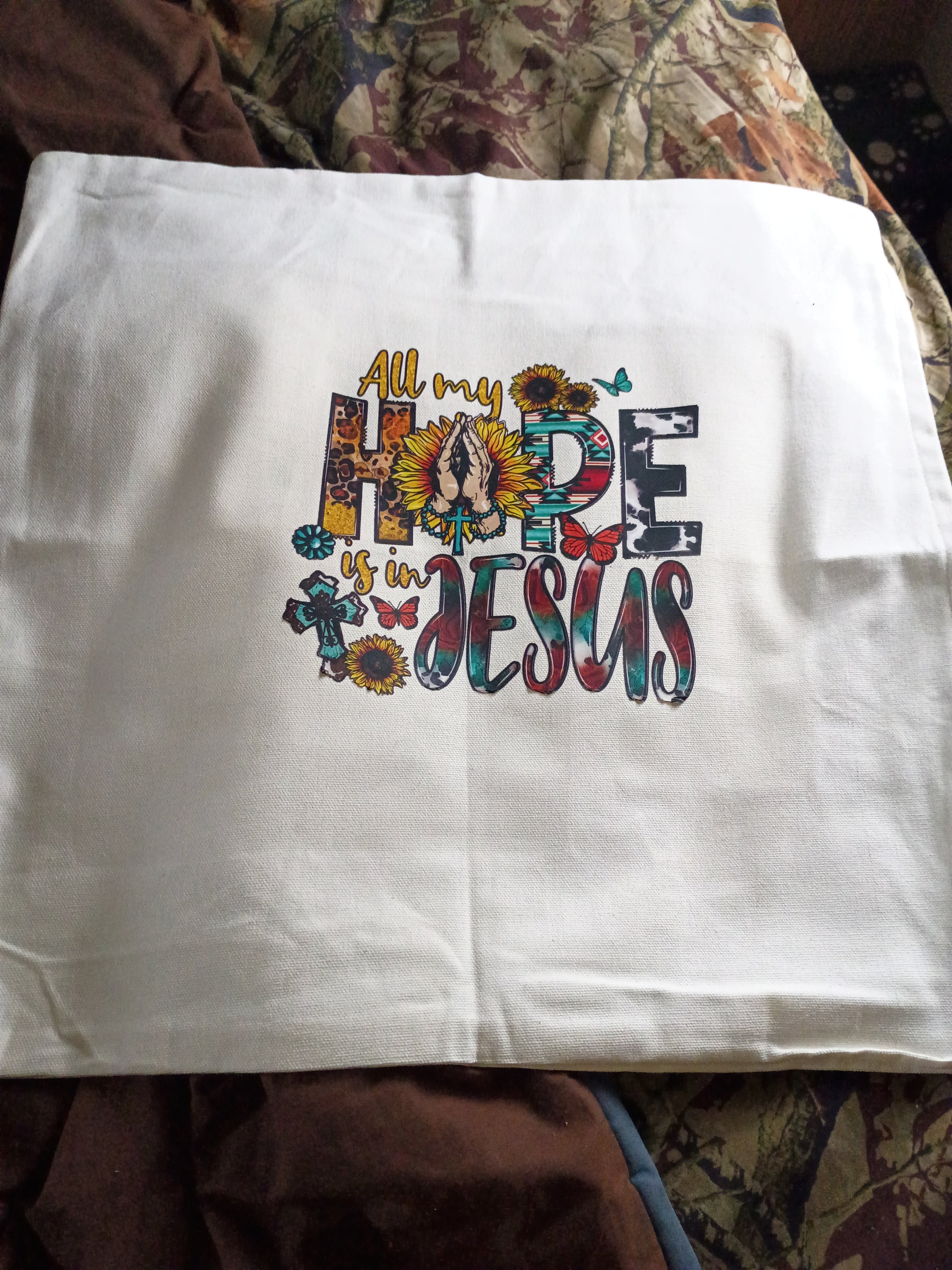 “All My Hope Is In Jesus” Pillow Cover 🤍✝️